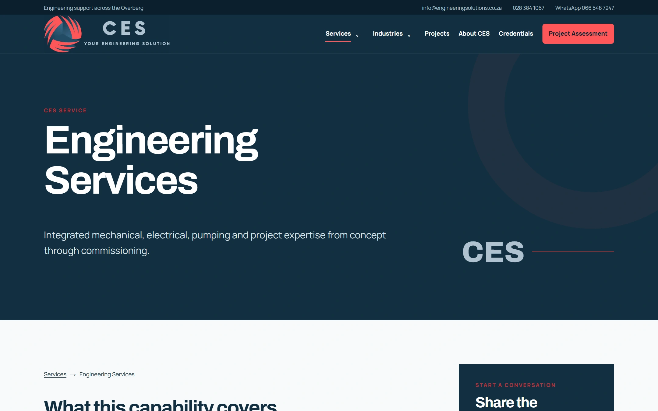 Combined Engineering Solutions engineering service pathway connecting technical disciplines