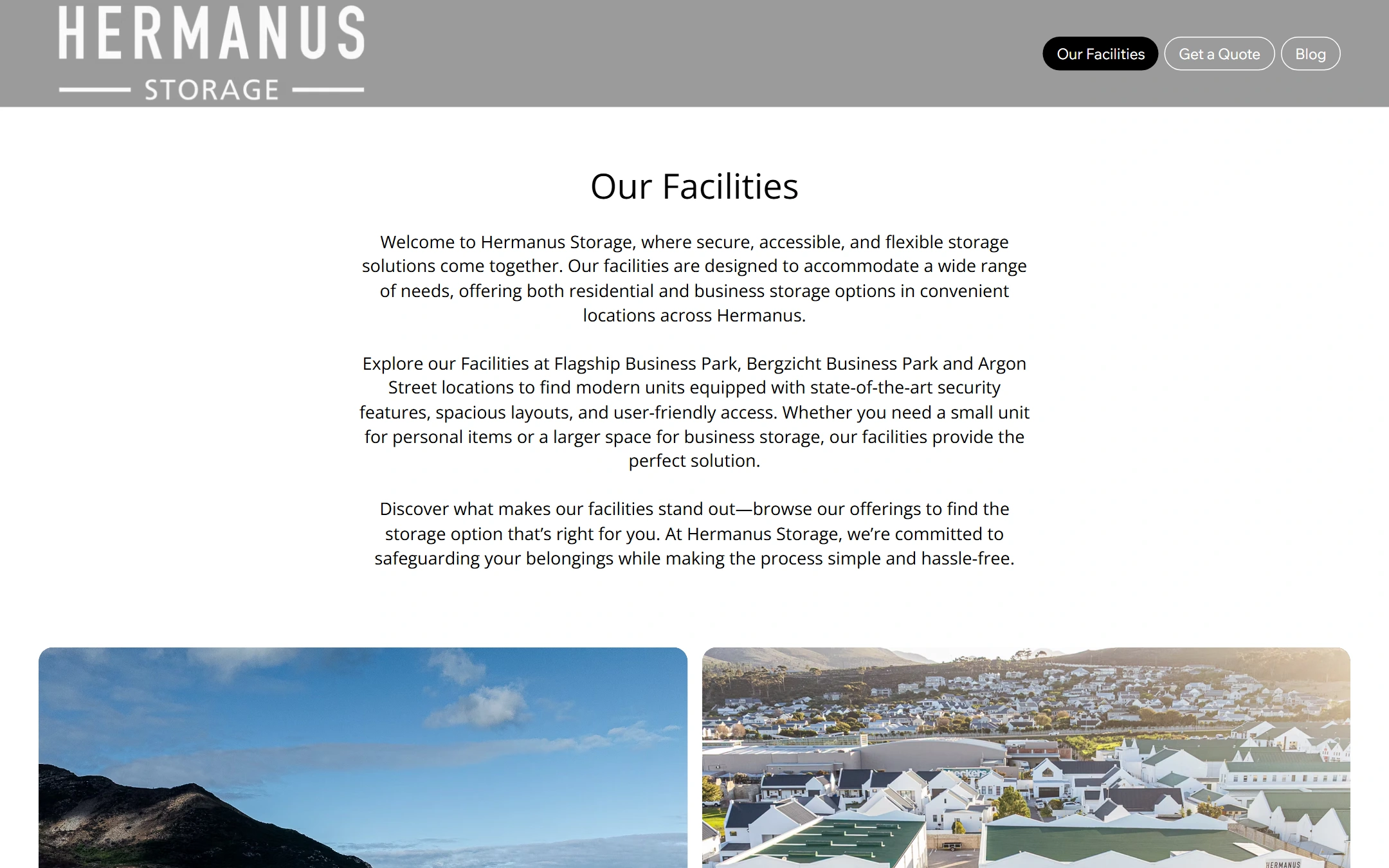 Hermanus Storage facility choices and location information