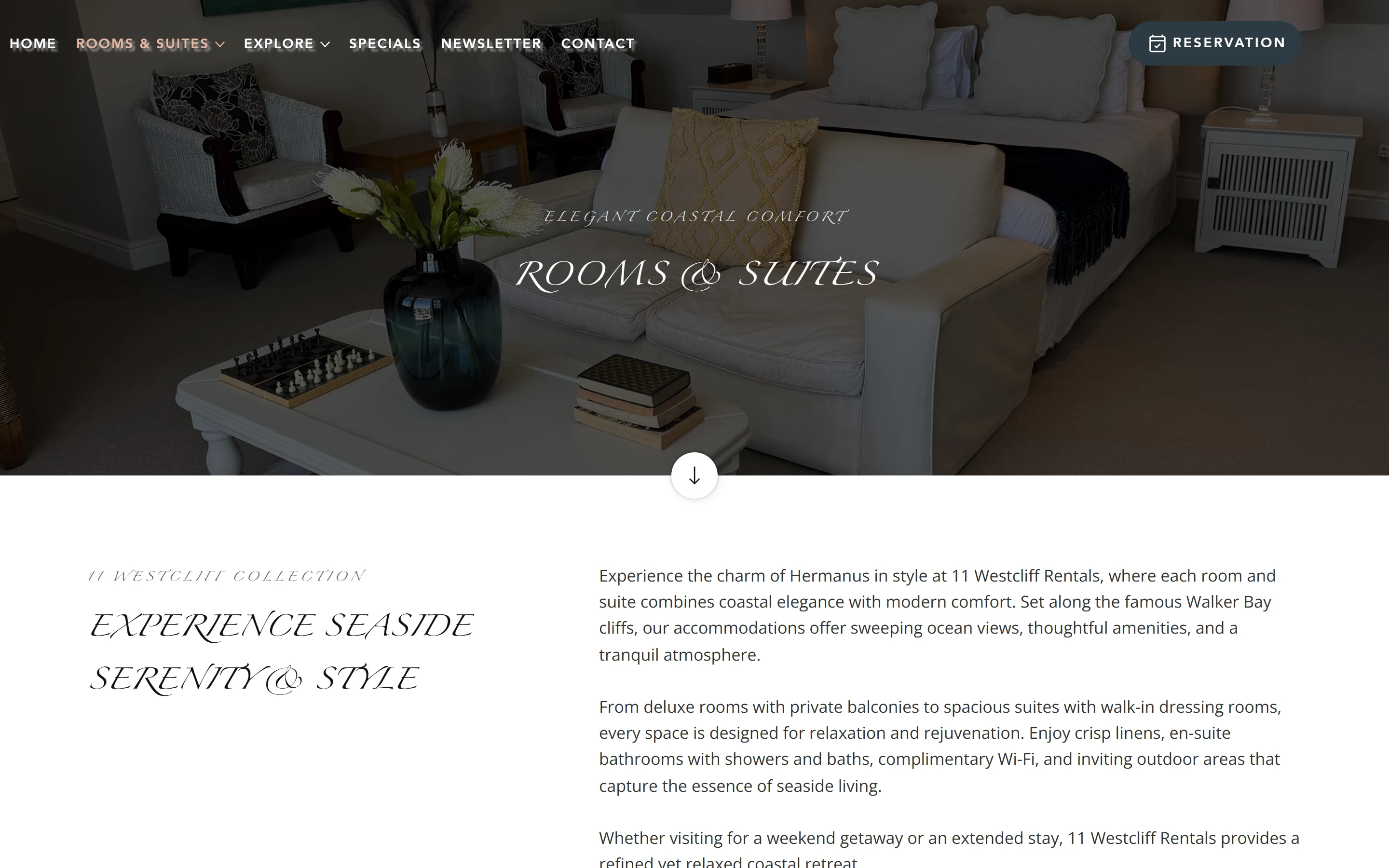 11 Westcliff Rentals room and suite collection with accommodation photography and guest information